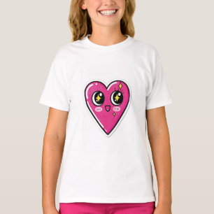 Klassischer Herzform-Sticker Cute Minimalistisch T-Shirt