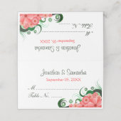 Klassischer Hibiskus Blütenrosa Falttisch Platzkarte (Außenseite Aufgefaltet)