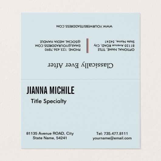 Klassischer Himmel Visitenkarten (Außenseite Aufgefaltet)