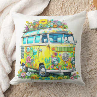 Klassischer Hippie Tour Bus Kissen