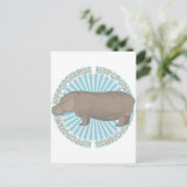 Klassischer Hippopotamus Postkarte (Stehend Vorderseite)