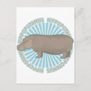 Klassischer Hippopotamus Postkarte