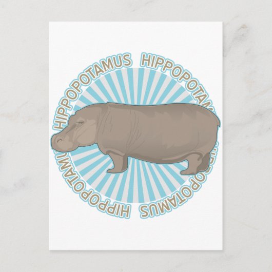 Klassischer Hippopotamus Postkarte (Vorderseite)