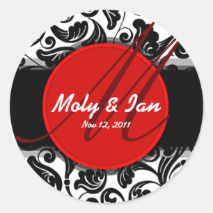 Klassischer Hochzeitsticker Save the Date A006 Runder Aufkleber