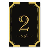 Klassischer Hochzeitstisch für Kupfer in Schwarz u Tischnummer (Rückseite)