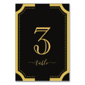 Klassischer Hochzeitstisch für Kupfer in Schwarz u Tischnummer (Rückseite)