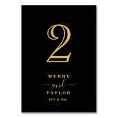 Klassischer Hochzeitstisch für Kupfer in Schwarz u Tischnummer (Vorderseite)