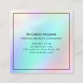 Klassischer holografischer Glitzer Quadratische Visitenkarte (Rückseite)