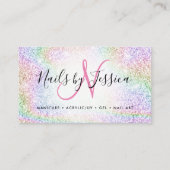 Klassischer holografischer Regenbogen-Glitzer Visitenkarte (Vorderseite)