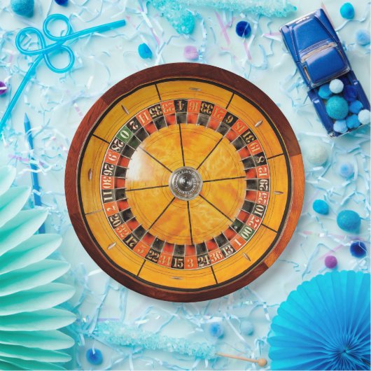 Klassischer hölzerner Roulette-Rad-Papier-Teller Pappteller (Party)