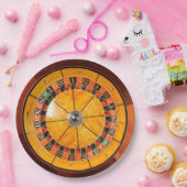 Klassischer hölzerner Roulette-Rad-Papier-Teller Pappteller (Party)
