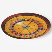 Klassischer hölzerner Roulette-Rad-Papier-Teller Pappteller (Schrägansicht)