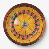 Klassischer hölzerner Roulette-Rad-Papier-Teller Pappteller (Vorderseite)