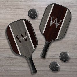Klassischer Holzhue-Streifen Hickory Teak Reverse Pickleball Schläger
