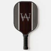 Klassischer Holzhue-Streifen Hickory Teak Reverse Pickleball Schläger (Vorderseite)