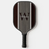 Klassischer Holzhue-Streifen Hickory Teak Reverse Pickleball Schläger (Rückseite)