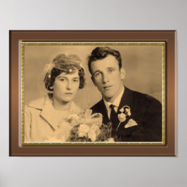 Klassischer Holzrahmen mit vergoldetem Foto Poster