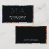 Klassischer Holzschnitt | Monogramm | BERUFLICH Visitenkarte (Vorne/Hinten)