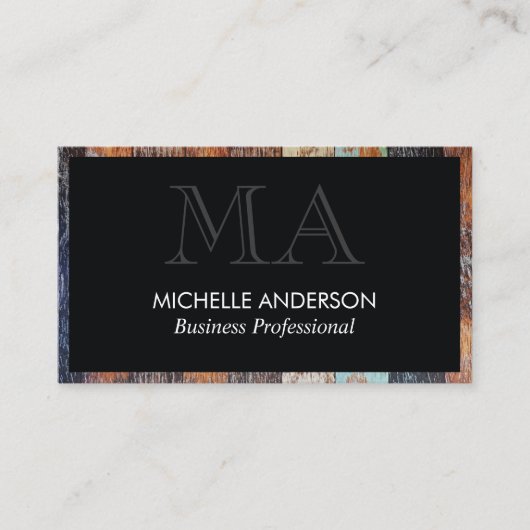 Klassischer Holzschnitt | Monogramm | BERUFLICH Visitenkarte (Vorderseite)