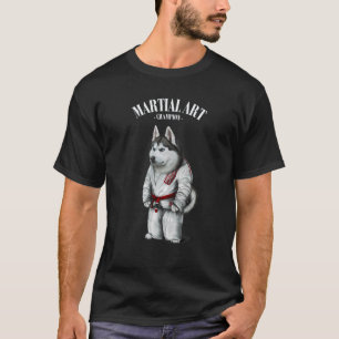 Klassischer Husky Sibe Hund Judo Karate Meister in T-Shirt