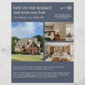Klassischer Immobilienmakler in Grau Flyer (Vorne)