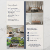 Klassischer Immobilienmakler in Grau Flyer (Hinten)