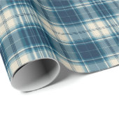 Klassischer Indigo-Karotuch Geschenkpapier (Rolleneckpunkt)