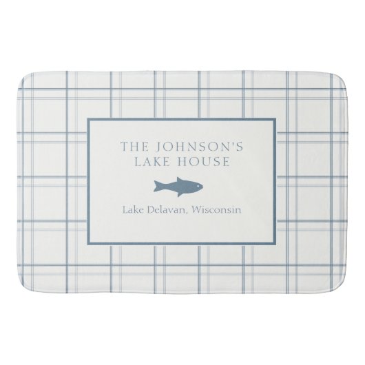 Klassischer, individualisierbarer Karierter Lake H Badematte (Vorderseite)