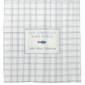 Klassischer, individualisierbarer Karierter Lake H Duschvorhang (Vorderseite)