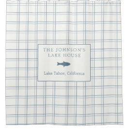 Klassischer, individualisierbarer Karierter Lake H Duschvorhang