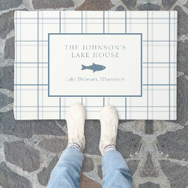 Klassischer, individualisierbarer Karierter Lake H Fußmatte