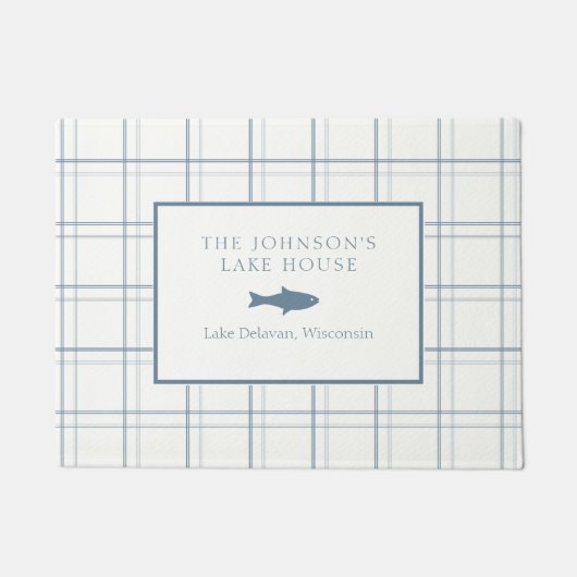 Klassischer, individualisierbarer Karierter Lake H Fußmatte (Vorderseite)