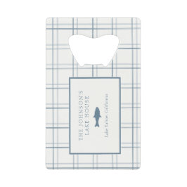 Klassischer, individualisierbarer Karierter Lake H Geldbeutel Flaschenöffner