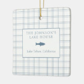 Klassischer, individualisierbarer Karierter Lake H Keramikornament (Links)