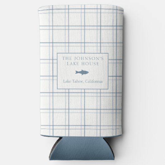 Klassischer, individualisierbarer Karierter Lake H Selters Dosenkühler (Vorderseite)