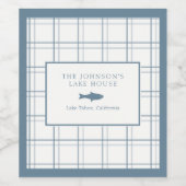 Klassischer, individualisierbarer Karierter Lake H Weinetikett (Einzelnes Label)