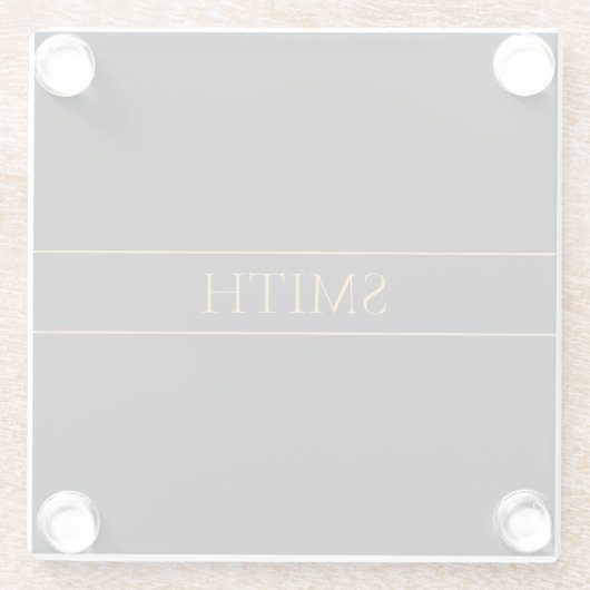 Klassischer, individuell anpassbarer Gold Text & Z Glasuntersetzer (Rückseite)