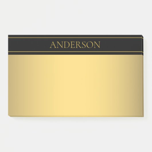 Klassischer, individuell anpassbarer Gold Text & Z Post-it Klebezettel (Vorderseite)