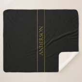 Klassischer, individuell anpassbarer Gold Text & Z Sherpadecke (Vorderseite (Horizontal))