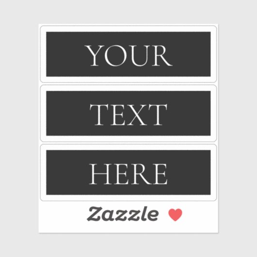 Klassischer, individuell anpassbarer Schwarzweiß-T Aufkleber (Blatt)