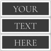 Klassischer, individuell anpassbarer Schwarzweiß-T Aufkleber (Vorderseite)