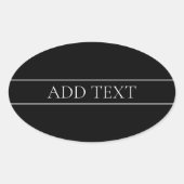 Klassischer, individuell anpassbarer weißer Text u Ovaler Aufkleber (Vorderseite)