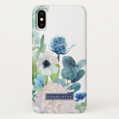 Klassischer Individuelle Name für weiße Blume Case-Mate iPhone Hülle (Rückseite)