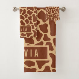 Klassischer Individuelle Name Giraffe Tierisches D Badhandtuch Set