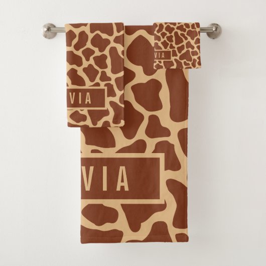 Klassischer Individuelle Name Giraffe Tierisches D Badhandtuch Set (Insitu)