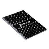 Klassischer Individuelle Name Polka Dot Black and Notizblock (Rechte Seite)