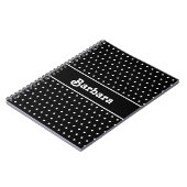 Klassischer Individuelle Name Polka Dot Black and Notizblock (Linke Seite)