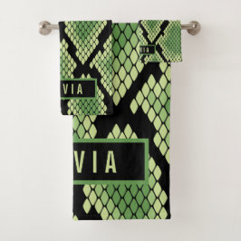 Klassischer Individuelle Name Schlange Muster für  Badhandtuch Set