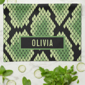 Klassischer Individuelle Name Schlange Muster für  Geschirrtuch (Gefaltet)