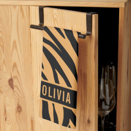 Klassischer Individuelle Name Tiger Tierdruckmuste Geschirrtuch